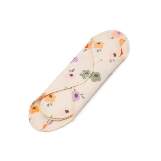 GladRags Day Pad in Posy — reusable cotton cloth menstrual pad with two inserts