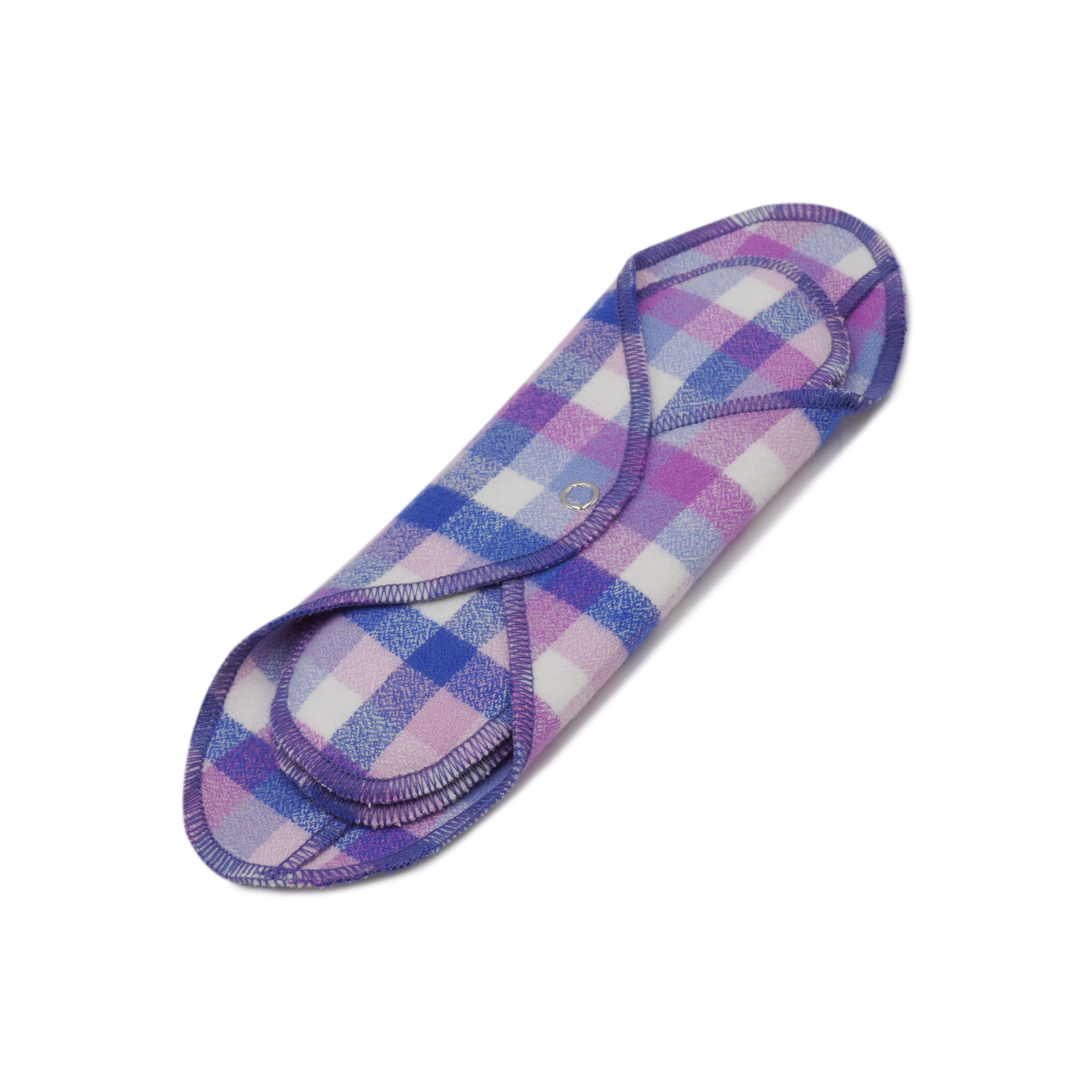 GladRags Day Pad in Veri Peri Plaid — reusable cotton cloth menstrual pad with two inserts