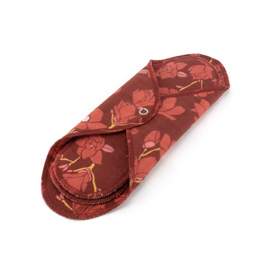 GladRags Day Pad Plus in Magnolia — longer reusable cotton cloth pad for extended coverage