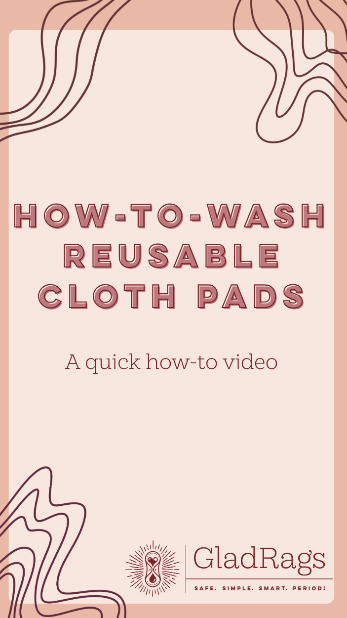 Load video: Video is a visual representation of text next to it, showing how to wash reusable cloth pads.