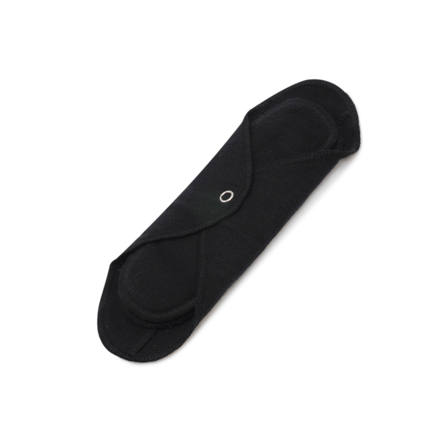 GladRags Day Pad in Black — reusable cotton cloth menstrual pad with two inserts