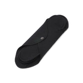 GladRags Day Pad Plus in Black — longer reusable cotton cloth pad for extended coverage