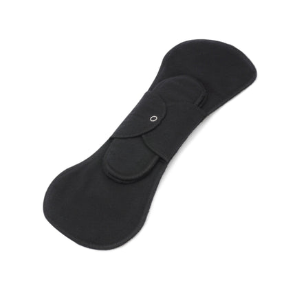 GladRags Night Pad in Black — long reusable cotton pad for overnight period protection
