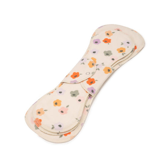 GladRags Night Pad Plus in Posy — extra-long extra-absorbent reusable cloth pad for heavy overnight flow