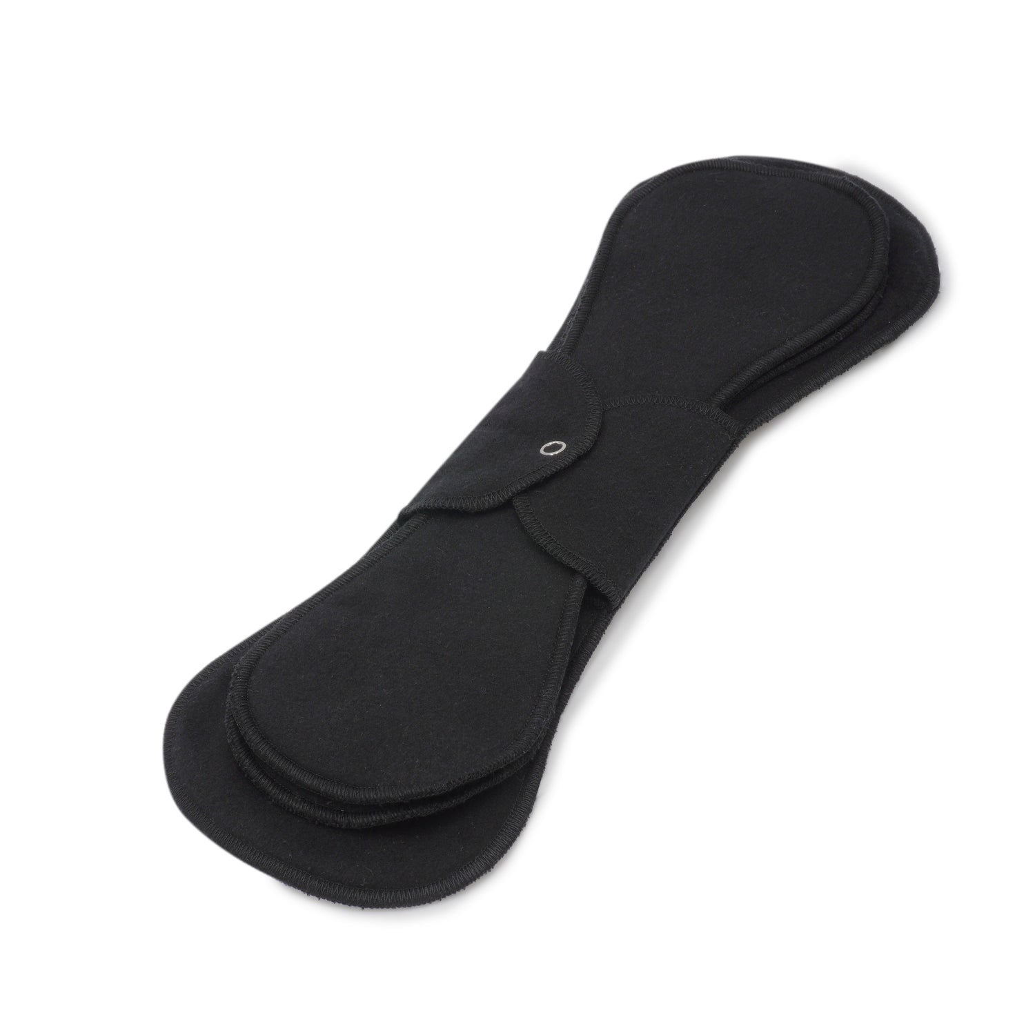 GladRags Night Pad Plus in Black — extra-long extra-absorbent reusable cloth pad for heavy overnight flow