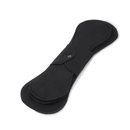 GladRags Night Pad Plus in Black — extra-long extra-absorbent reusable cloth pad for heavy overnight flow