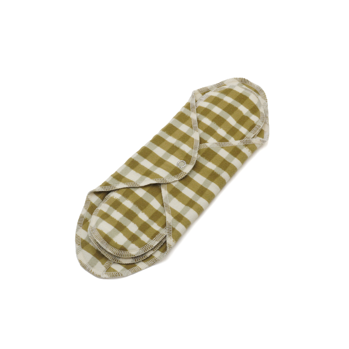 GladRags Day Pad Plus in Moss Maze — longer reusable cotton cloth pad for extended coverage
