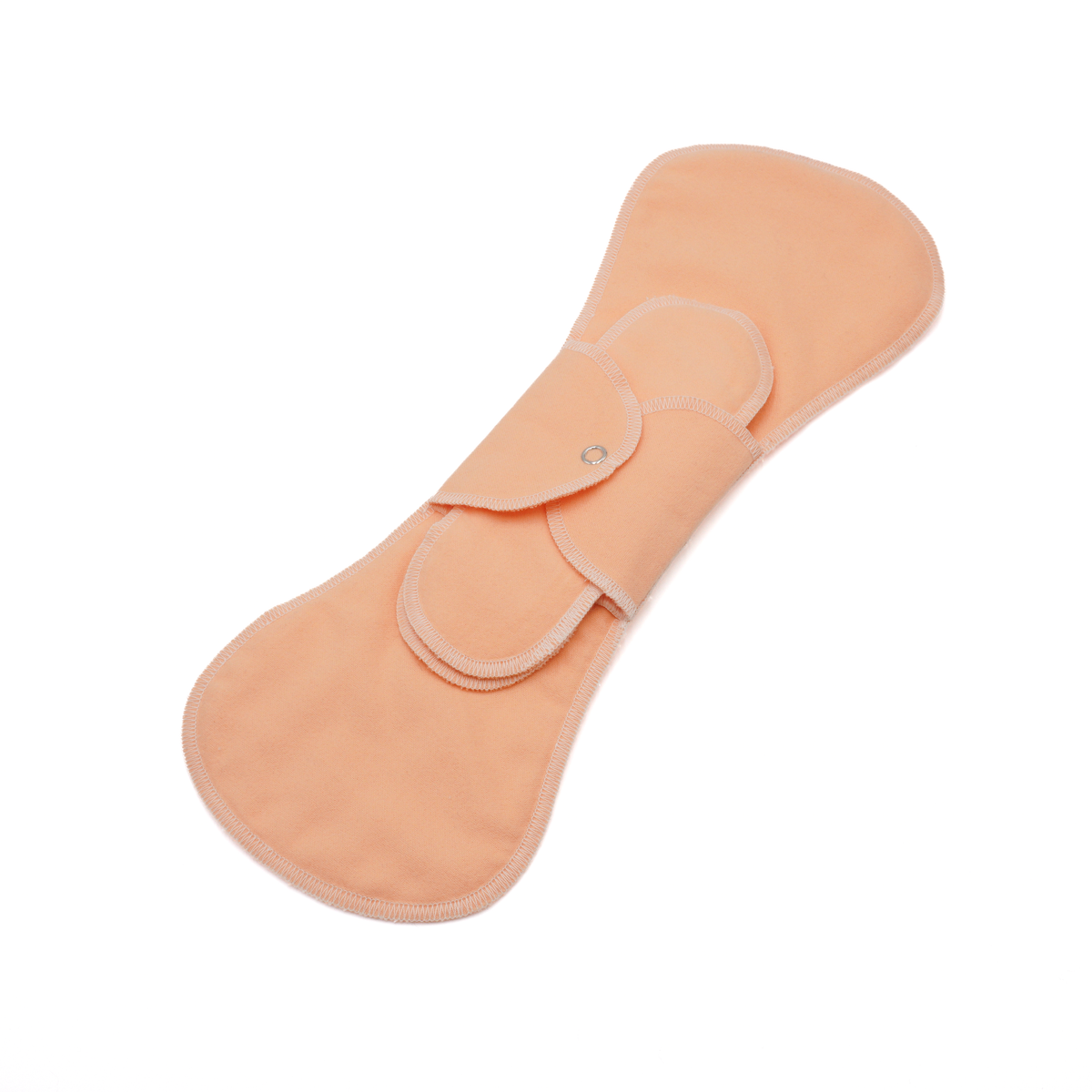 GladRags Night Pad in Peach — long reusable cotton pad for overnight period protection