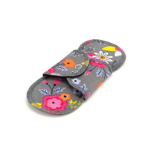 GladRags Pantyliner in Wildflower — slim reusable cotton pantyliner for light days